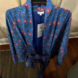 RHODE Vibrant Blue Floral Suit Jacket